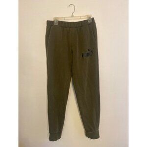 Puma Mens’s Olive Green Fleece Jogger Sweatpants Size M